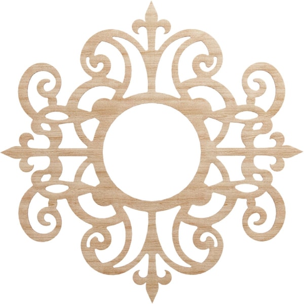 Ekena Millwork Dijon Wood Fretwork Pierced Ceiling Medallion, Alder, 36"OD x 11 3/4"ID x 1/4"T CMWP36X36X0250DIAL - main